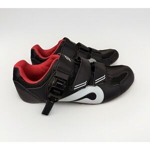 Peloton Cycling Shoes EU 38 US 7W/5M Unisex Black Red Clip-In 1 Bolt Missing
